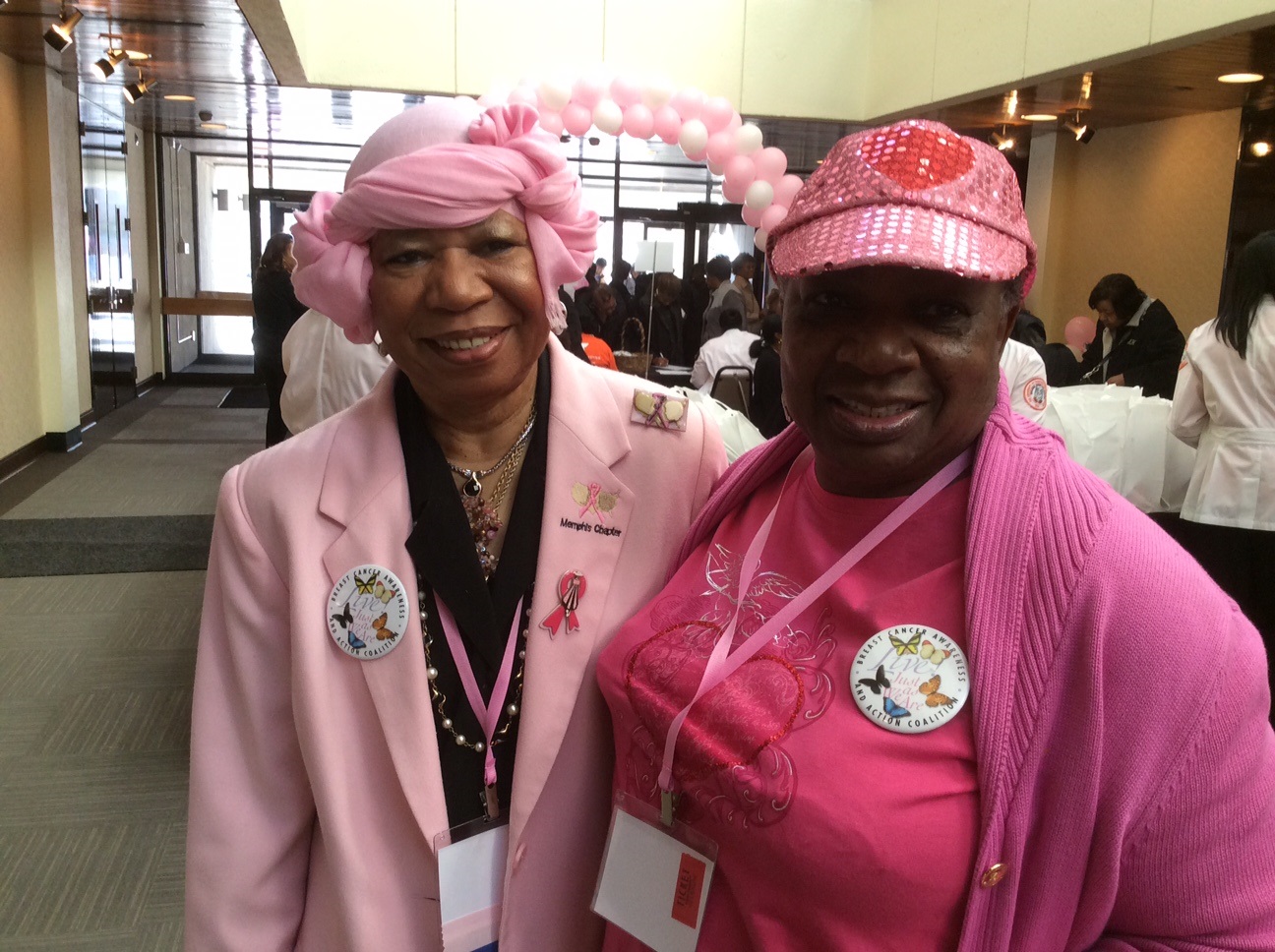 Carolyn Whitney and Vivian Chalmers are friends from school days and breast cancer survivors.