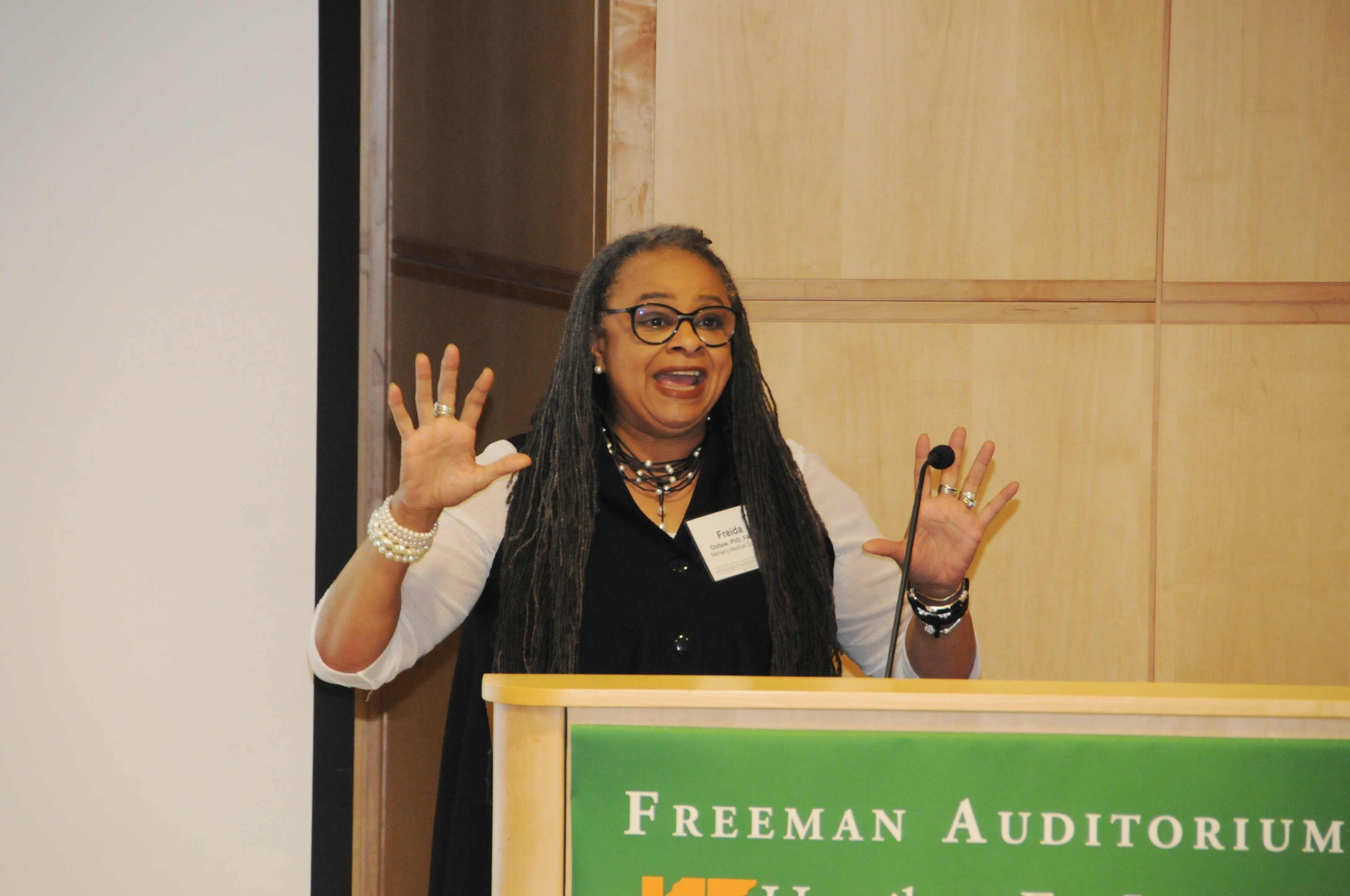 Freida Outlaw, PhD, tells students mentors can come from all walks of life.