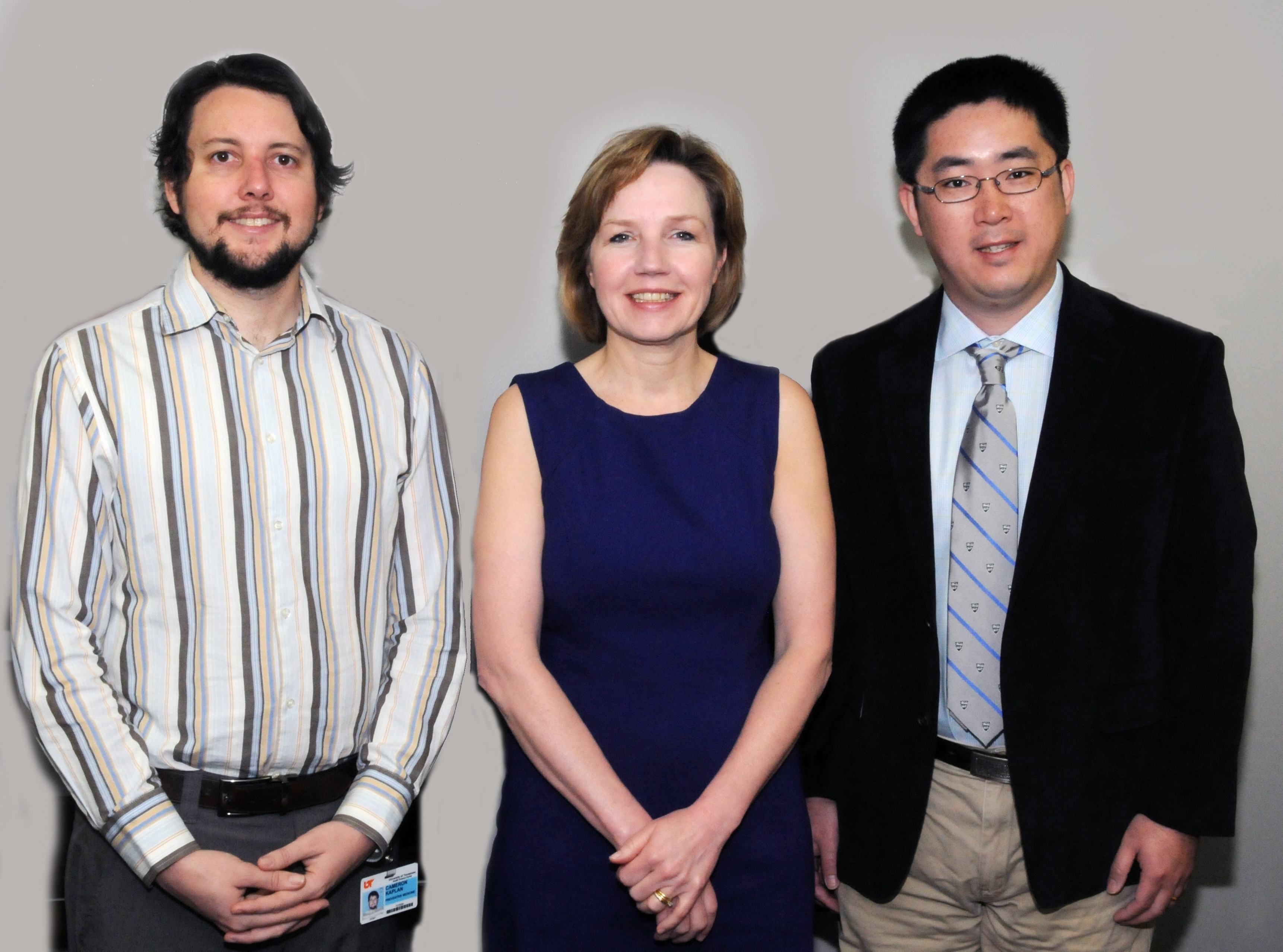 A $749,998 grant from the Agency for Health Care Research and Quality will allow Dr. Teresa Waters, pictured with team members Dr. Cameron Kaplan (left) and Dr. Tao Li, to examine the effects of Medicare hospital readmission policies.