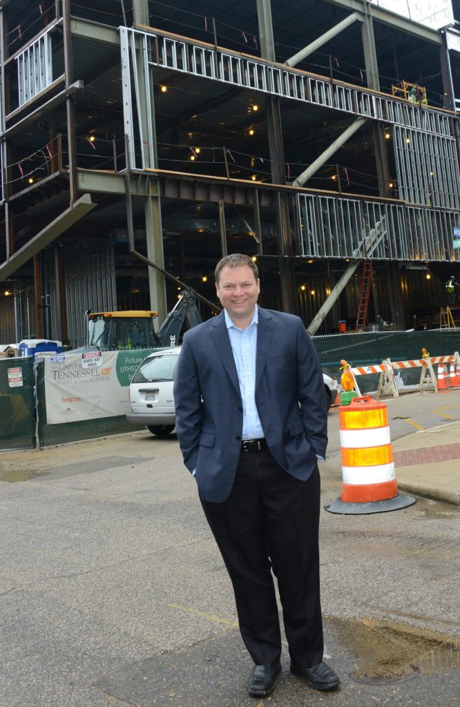 Dr. Chad Epps at the Site of the New Interprofessonal Simulation Building