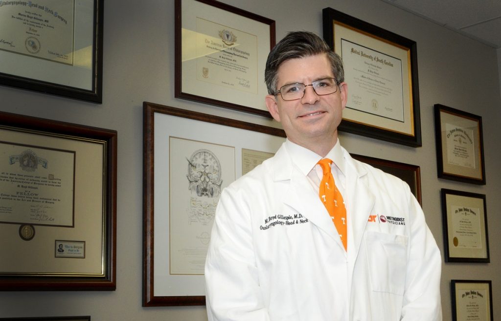 As the new chair of the Department of Otolaryngology at UTHSC, Dr. M. Boyd Gillespie aims to increase numbers of those who train, encourage innovation and stimulate research in the field.